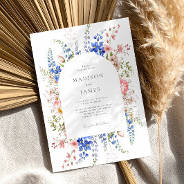 Minimalistisch Boho Wildblume Floral Wedding Einladung