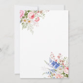 Minimalistisch Boho Wildblume Floral Wedding Einladung (Rückseite)