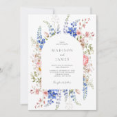 Minimalistisch Boho Wildblume Floral Wedding Einladung (Vorderseite)