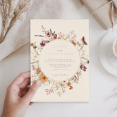 Minimalistisch Boho Wildblume Floral Wedding Folieneinladung