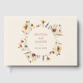 Minimalistisch Boho Wildblume Floral Wedding Gästebuch (Vorderseite)