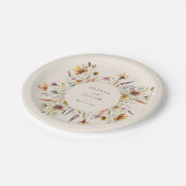Minimalistisch Boho Wildblume Floral Wedding Pappteller (Schrägansicht)