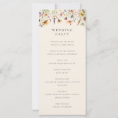 Minimalistisch Boho Wildblume Floral Wedding Progr (Rückseite)