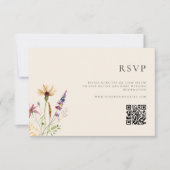Minimalistisch Boho Wildblume Floral Wedding RSVP Karte (Vorderseite)