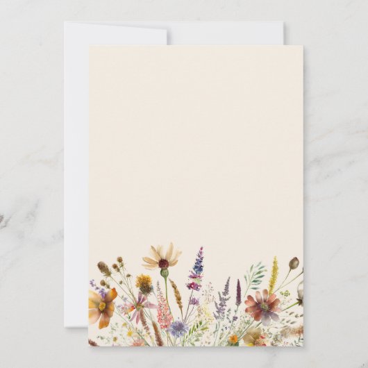 Minimalistisch Boho Wildblume Floral Wedding Save The Date (Rückseite)