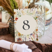 Minimalistisch Boho Wildblume Floral Wedding Tischnummer