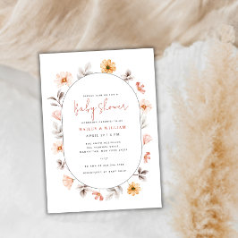 Minimalistisch Boho Wildblume Frame Baby Dusche Einladung