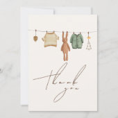 Minimalistisch Boho Winter Boy Clothes Kinderdusch Dankeskarte (Vorderseite)