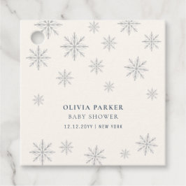 Minimalistisch Boho Winter Snowflake Babydusche Geschenkanhänger