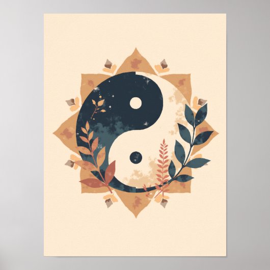 Minimalistisch Boho Yin-Yang Wall Art Poster (Vorne)