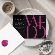Minimalistisch Bold Magenta Black Wedding