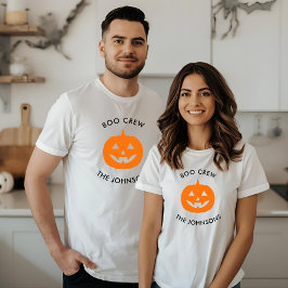 Minimalistisch Boo Crew Pumpkin - Personalisiert T-Shirt
