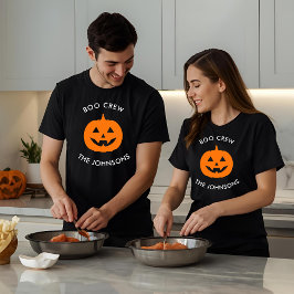 Minimalistisch Boo Crew Pumpkin - Personalisiert T-Shirt