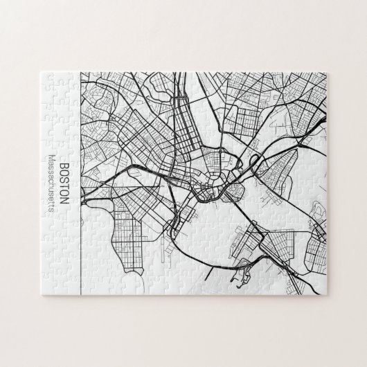 Minimalistisch Boston Massachusetts Puzzle (Horizontal)