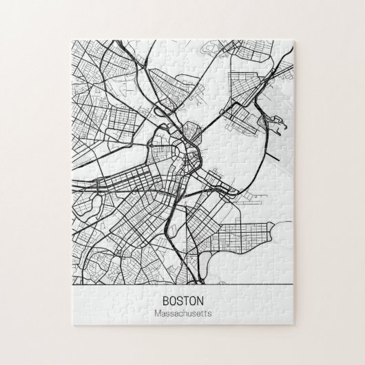 Minimalistisch Boston Massachusetts Puzzle (Vertikal)