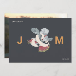 Minimalistisch Botanisch Save the Date mit Foto