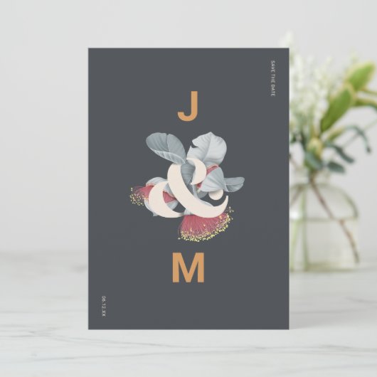 Minimalistisch Botanisch Save the Date mit Foto (Stehend Vorderseite)