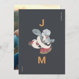 Minimalistisch Botanisch Save the Date mit Foto