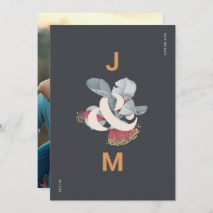 Minimalistisch Botanisch Save the Date mit Foto