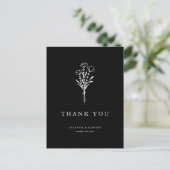 Minimalistisch Bouquet Black Foto Hochzeit Vielen Postkarte (Stehend Vorderseite)