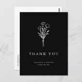 Minimalistisch Bouquet Black Foto Hochzeit Vielen Postkarte (Vorne/Hinten)