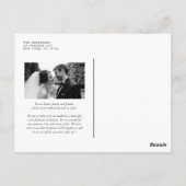 Minimalistisch Bouquet Black Foto Hochzeit Vielen Postkarte (Rückseite)