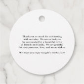 Minimalistisch Bouquet Black Wedding Vielen Dank Geschenkanhänger (Rückseite)