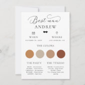 Minimalistisch Bow Krawatte Trauzeuge Hochzeitungs Einladung (Vorderseite)