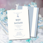 Minimalistisch Boys Baby Shower Einladung Kalligra