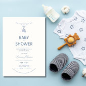 Minimalistisch Boys Baby Shower Einladung Kalligra