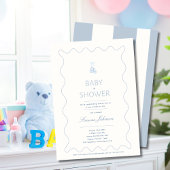 Minimalistisch Boys Baby Shower Einladung Kalligra