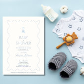 Minimalistisch Boys Baby Shower Einladung Kalligra