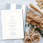 Minimalistisch Boys Baby Shower Einladung Kalligra