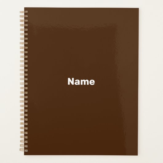 Minimalistisch braun, benutzerdefiniert, Monogramm Planer (Vorderseite)
