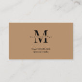 Minimalistisch-braune Anfangsschrift Treuekarte (Rückseite)