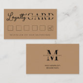 Minimalistisch-braune Anfangsschrift Treuekarte (Vorne/Hinten)