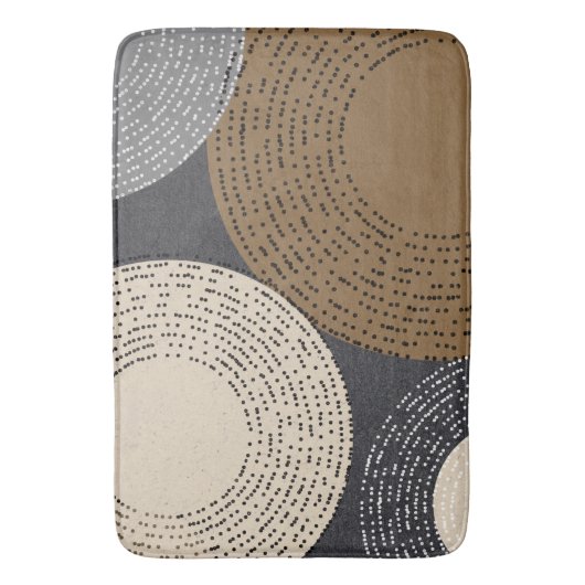 Minimalistisch-braune graue Kreise Badematte (Vorderseite Vertikal)