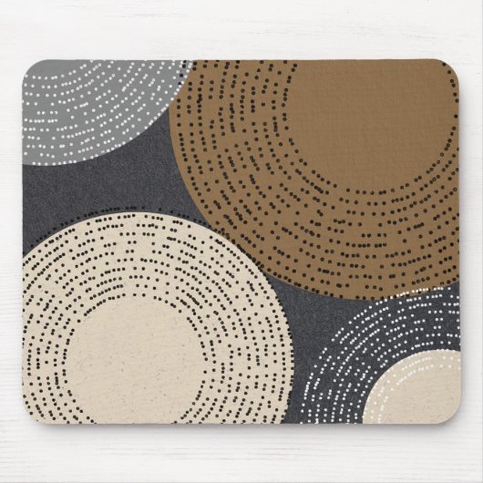 Minimalistisch-braune graue Kreise Mousepad (Vorne)