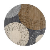 Minimalistisch-braune graue Kreise Schneidebrett (Vorderseite)