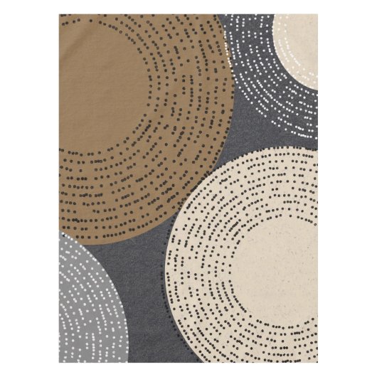 Minimalistisch-braune graue Kreise Tischdecke (Vorderseite)