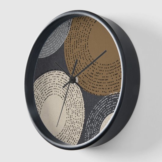 Minimalistisch-braune graue Kreise Uhr (Winkel)
