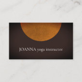 Minimalistisch-braune Orangen-Yoga-Lehrer Visitenkarte (Vorderseite)