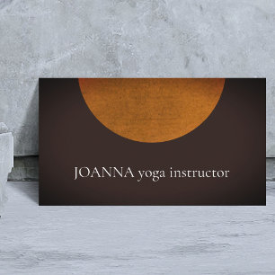 Minimalistisch-braune Orangen-Yoga-Lehrer Visitenkarte