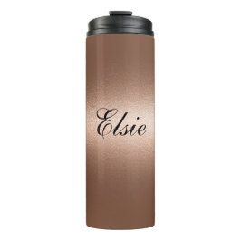 Minimalistisch-braune Rose Monogram-Thermischer Tu Thermosbecher