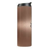 Minimalistisch-braune Rose Monogram-Thermischer Tu Thermosbecher (Nach links gedreht)