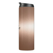 Minimalistisch-braune Rose Monogram-Thermischer Tu Thermosbecher (Nach rechts gedreht)