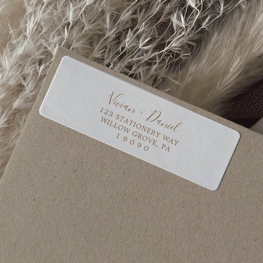 Minimalistisch-braune Rücksendeadresse