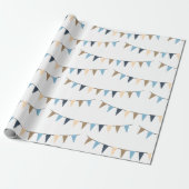 Minimalistisch-Brauner Blaugarland-Gender-Neutral Geschenkpapier (Ungerollt)