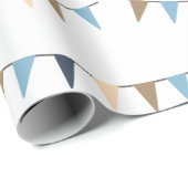 Minimalistisch-Brauner Blaugarland-Gender-Neutral Geschenkpapier (Rolleneckpunkt)