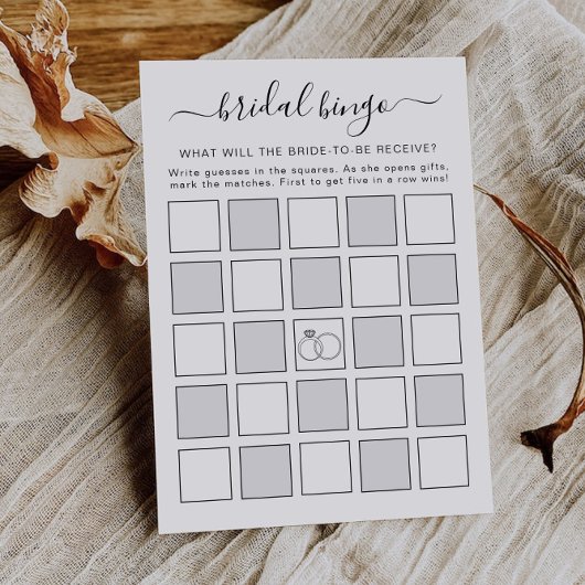 Minimalistisch Bridal Bingo Game Brautparty Einladung